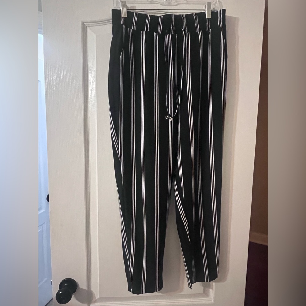 Black Striped Palazzo Pants